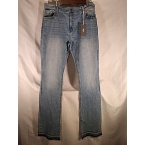 Amalli Talli Womens Bootcut Jeans Size‎ 36/L38 Light Wash Denim Raw Hem